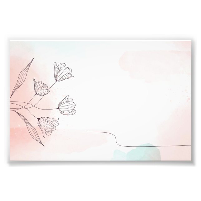 Foto Flora de acuarela rosa romántica (Frente)