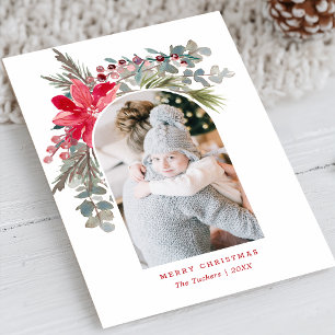 Foto floral acuarela moderna de Navidad con arco