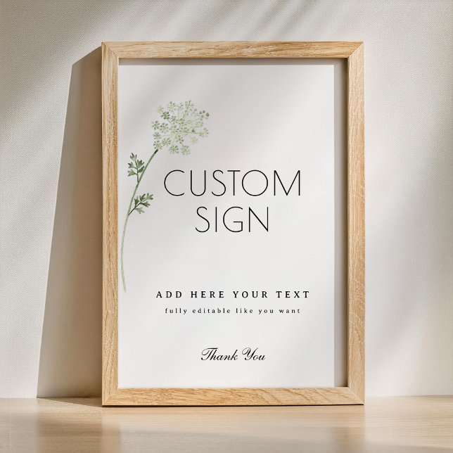 Foto Floral Baby in Bloom Baby Shower Custom Sign (custom sign for baby shower)