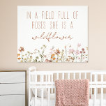 Foto Floral de Chica Baby Shower de Flor silvestre<br><div class="desc">Captura la esencia encantadora de la llegada de una bebé con nuestra "Foto impresa con flores de Chica de Flor Silvestre Baby Shower". Adorada con delicados florales y la enriquecedora cita: "En un mundo lleno de rosas, ella es una flor silvestre", esta impresión es una celebración de individualidad y singularidad....</div>