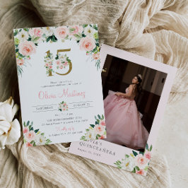 Foto Floral de la invitación al cumpleaños de Quin