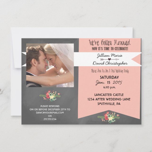 Foto floral después de la invitación a la fiesta n (Anverso)