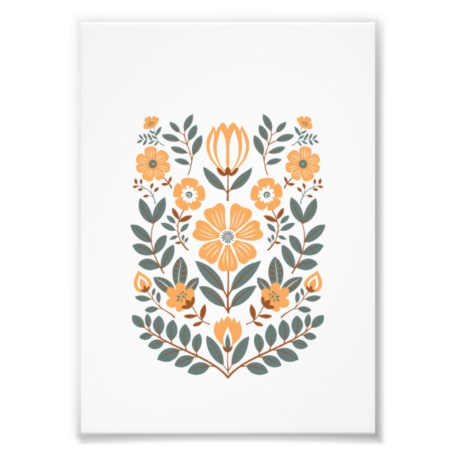 Foto Floral Folk Wall Art Print, Scandinavian Botanical (Frente)