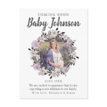 Foto floral moderna Invitación de embarazo