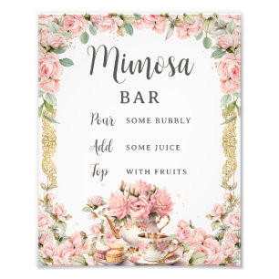 Foto Floral rosada alta de té ducha de novia Mimosa