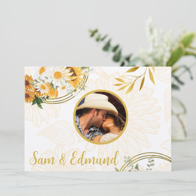 Foto Floral - Tarjeta de agradecimiento para giras (Anverso de pie)