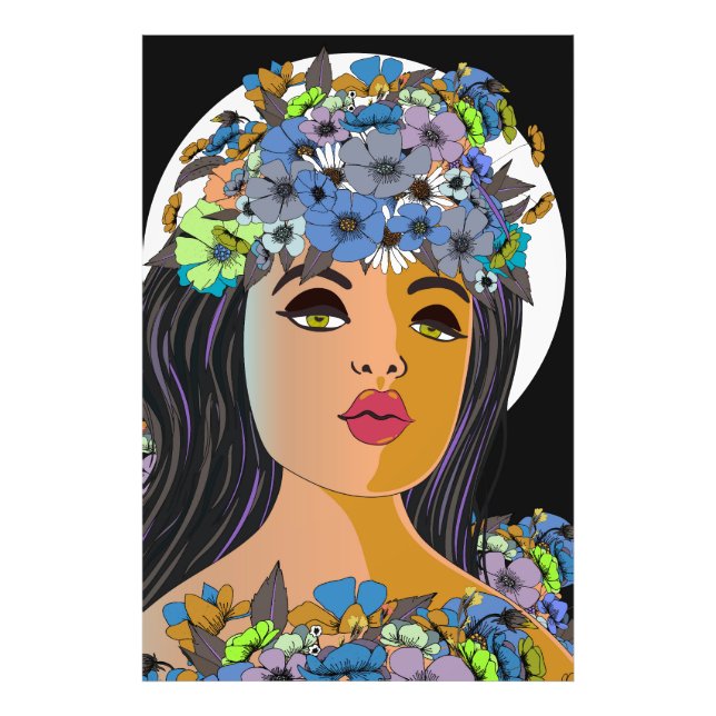 Foto Floral Woman Crown of Flowers (Frente)