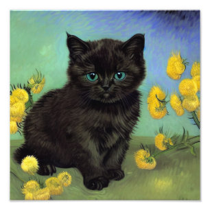 Foto Flores amarillas de gato negro Van Gogh