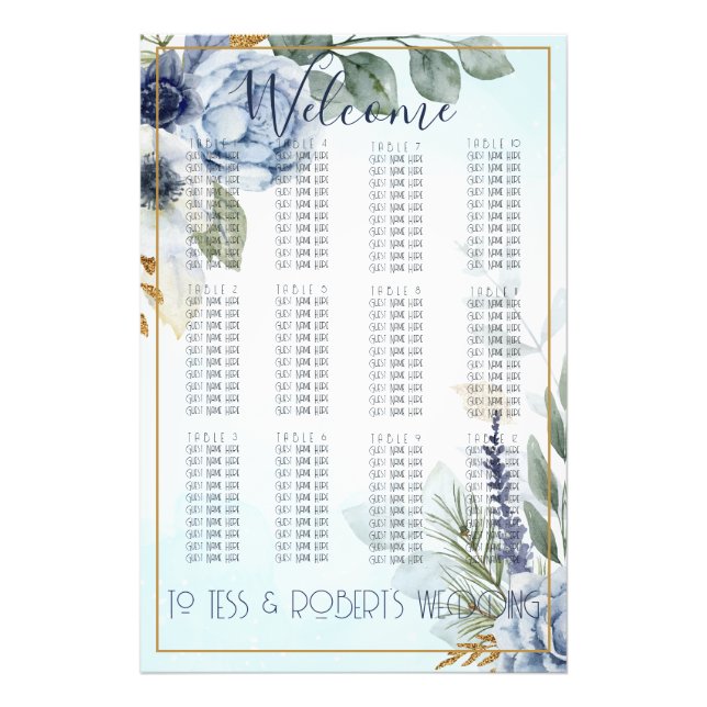 Foto Flores azules espléndidas con una tabla de asiento (Frente)