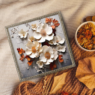 Foto Flores blancas en una pared rota