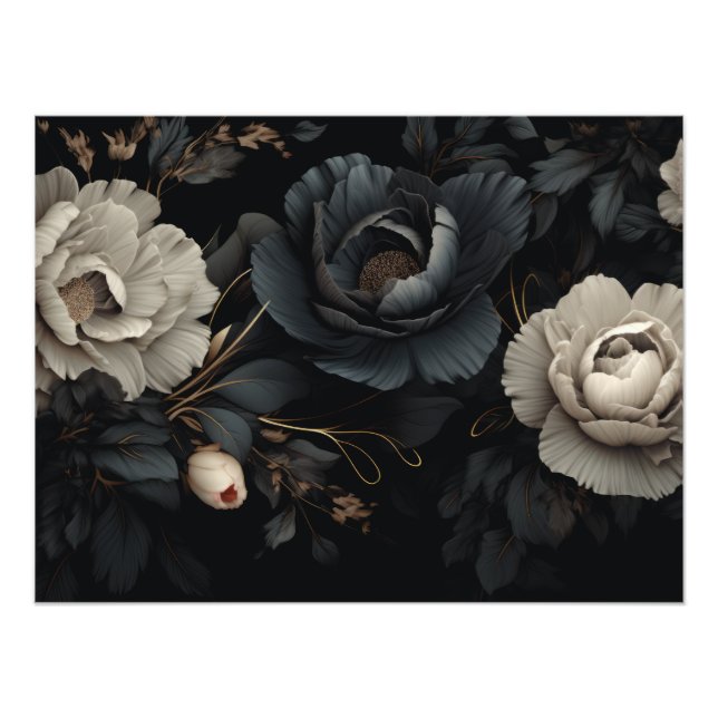 Foto Flores de blanco y negro (Frente)