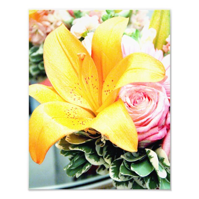 Foto flores de boda rosa naranja estrella lirio rosa (Frente)