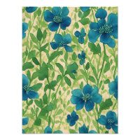 Flores de flores silvestres azules patrón de ephem