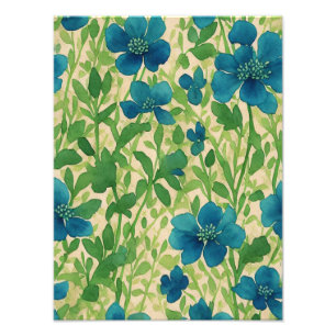 Foto Flores de flores silvestres azules patrón de ephem
