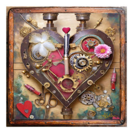 Foto Flores de Labial Corazón Serie Steampunk