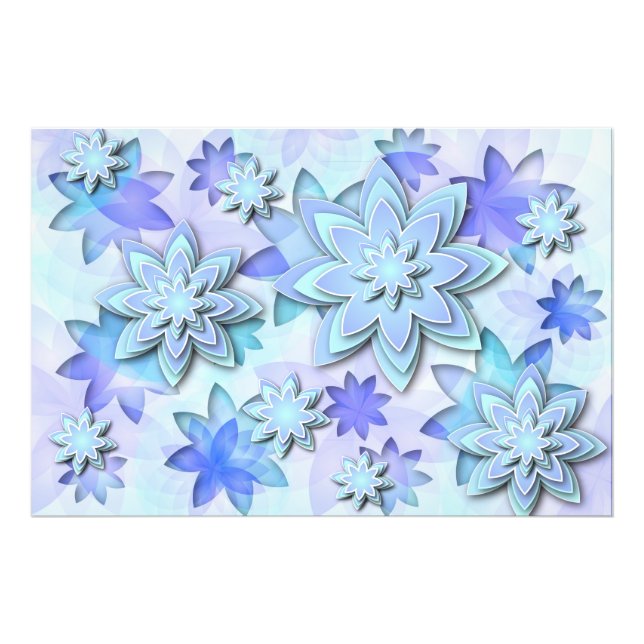 Foto Flores de loto abstractas de mandala impresas por  (Frente)