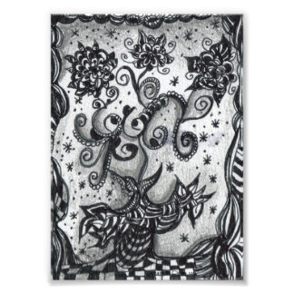 Foto Flores en una impresión de arte inspirada en la va