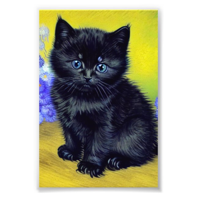 Foto Flores moradas de gato negro Van Gogh (Frente)