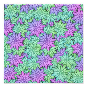 Foto Flores moradas y verdes divertidas