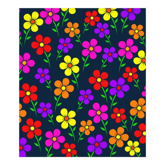 Foto Flores Multicolores Patrón Floral (Frente)