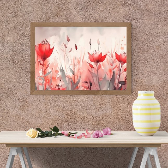 Foto Flores rojas abstractas en fondo gris (Subido por el creador)