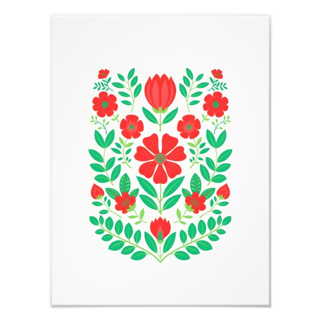 Foto Flores rojas impactantes en un fondo blanco oscuro (Frente)
