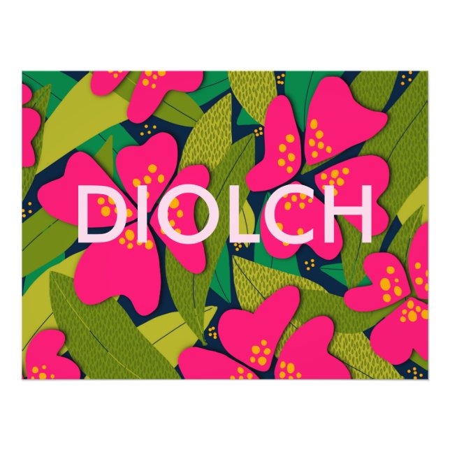 Foto Flores tropicales Welsh Gracias Poster (Frente)