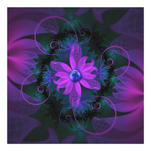 Foto Flores ultravioletas hermosas del fractal de la