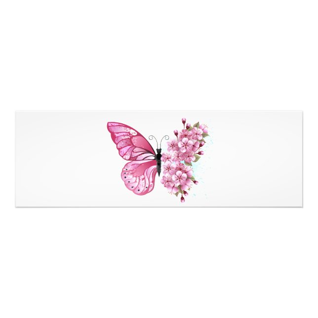 Foto Flower Butterfly with Pink Sakura (Frente)