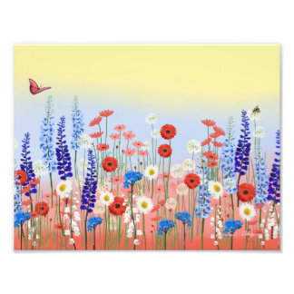 Foto Flower meadow garden wall art poster 