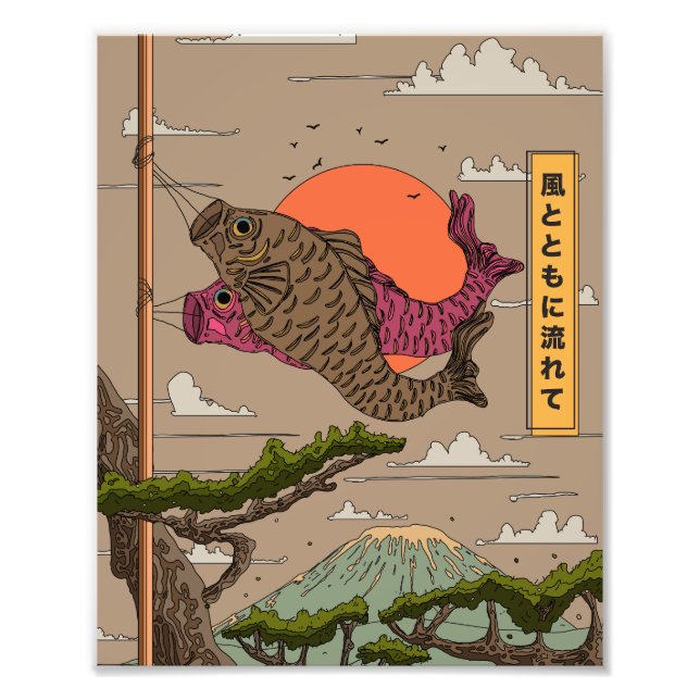 Foto Flujo con el viento Koinobori (Frente)