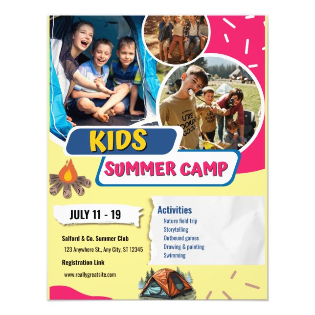Foto Folleto de campamento de verano para niños, Bootca (Frente)