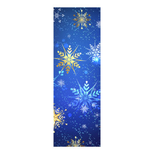 Foto Fondo azul XMAS con copos de nieve dorados