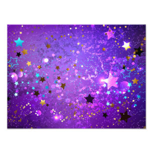 Foto Fondo de papel de aluminio púrpura con estrellas