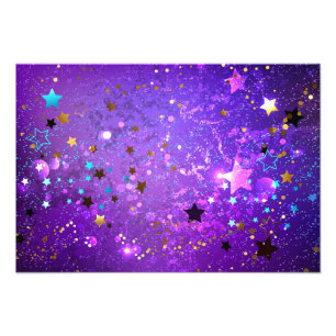 Foto Fondo de papel de aluminio púrpura con estrellas