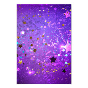 Foto Fondo de papel de aluminio púrpura con estrellas