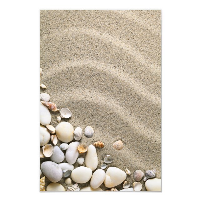 Foto Fondo De Playa De Arena Con conchas Y Piedras (Frente)