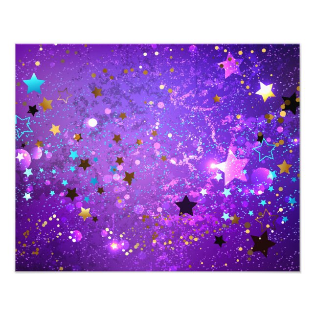 Foto Fondo de Relieve metalizado púrpura con estrellas (Frente)