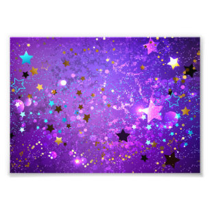 Foto Fondo de Relieve metalizado púrpura con estrellas