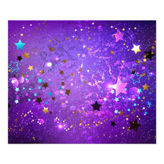 Foto Fondo de Relieve metalizado púrpura con estrellas (Frente)
