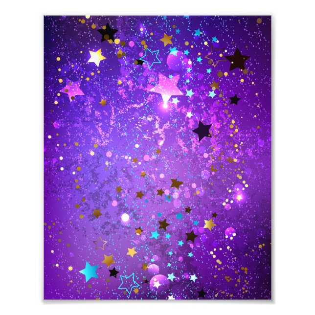 Foto Fondo de Relieve metalizado púrpura con estrellas (Frente)