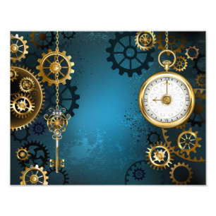 Foto Fondo de turquesa steampunk con engranajes