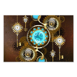 Foto Fondo oxidado steampunk con lentes turquesas