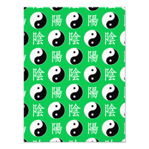 Foto Fondo verde patrón chino Yinyang