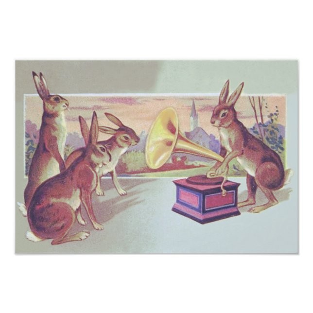 Foto Fonógrafo Gramophone Bunny de Pascua (Frente)