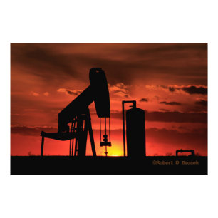 Foto Foto/Poster de silueta de pozo petrolero de Kansas