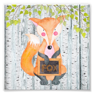 Foto Fox- Amigos de Woodland - ilustracion acuarela