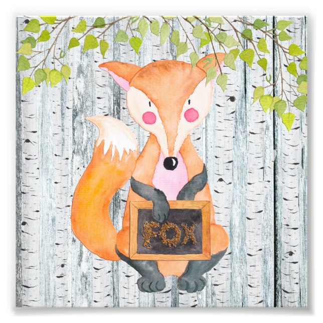 Foto Fox- Amigos de Woodland - ilustracion acuarela (Frente)