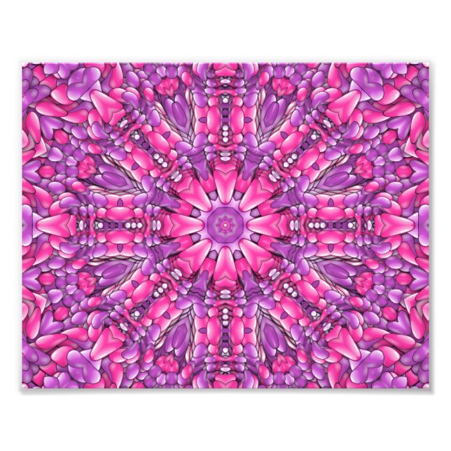 Foto Fractal Kaleidoscope rosa y morado (Frente)