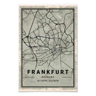 Foto frankfurt germany map print poster canvas